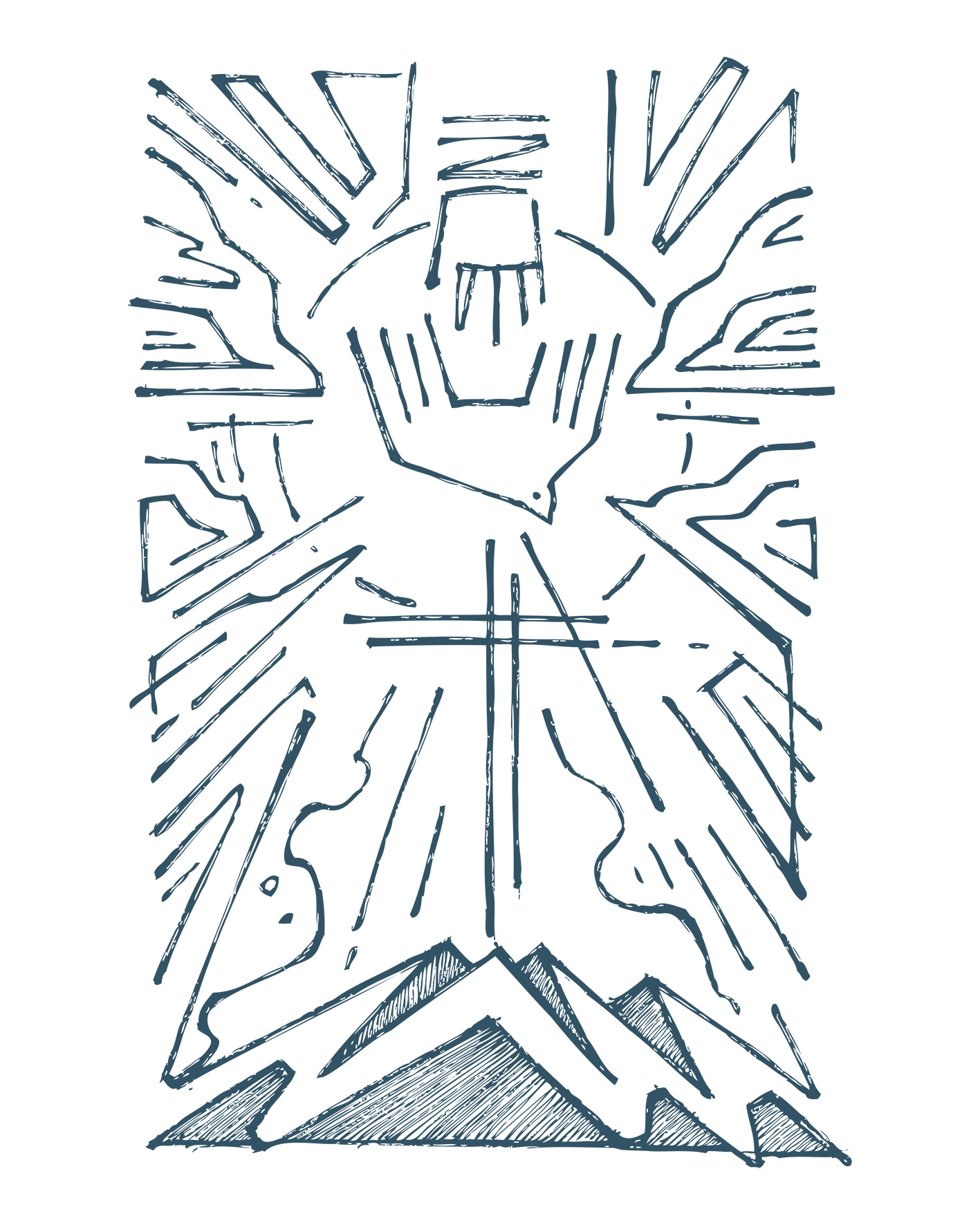 Cruz y Trinidad dibujo / Cross and Trinity drawing