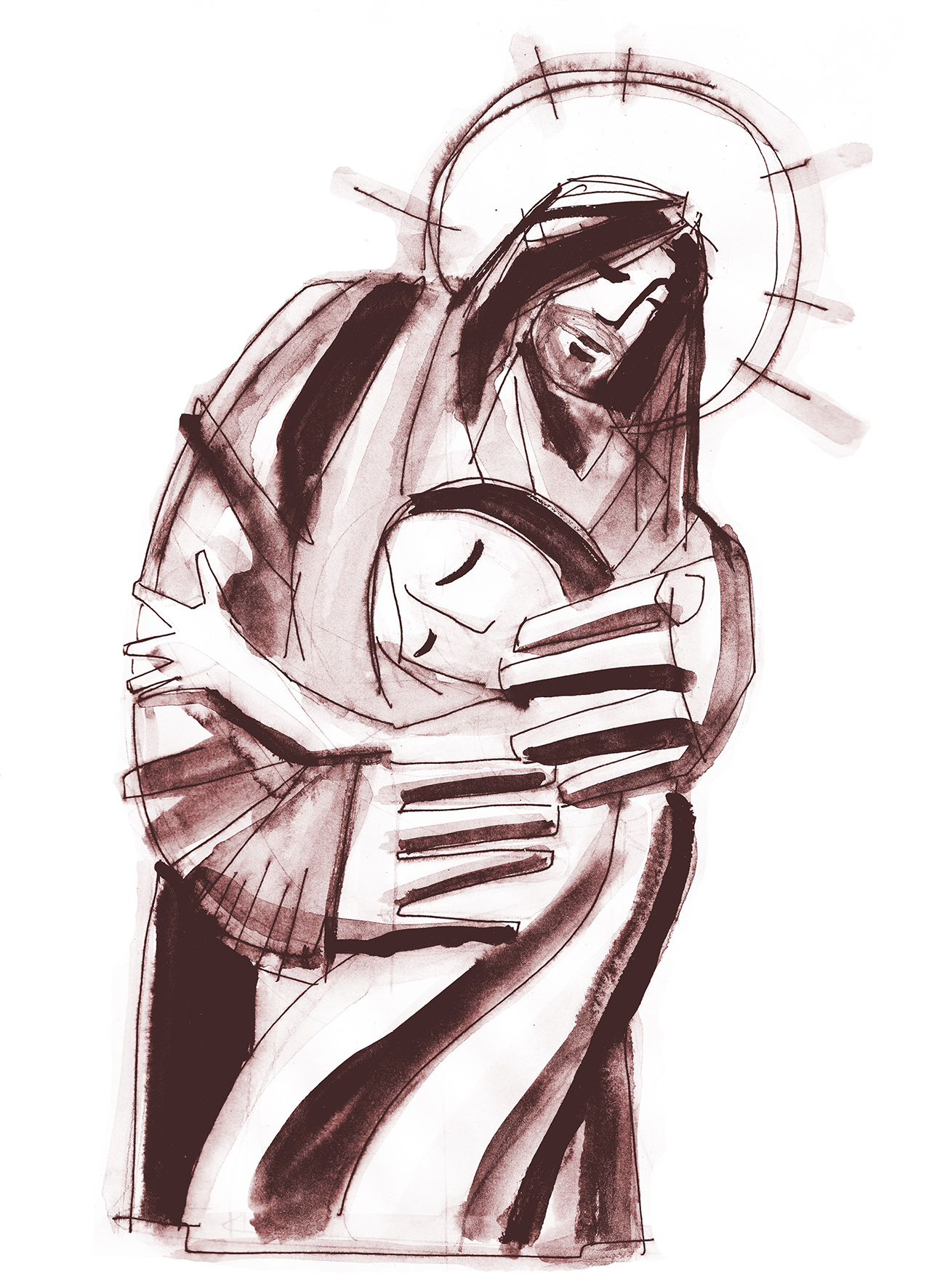 Jesús abrazo dibujo / Jesus hug drawing