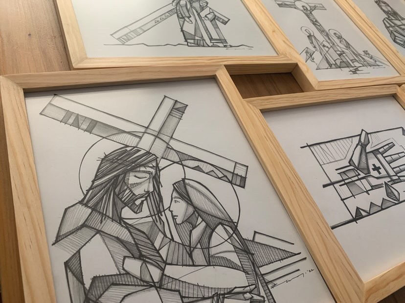 Miniatura: Via Crucis / 14 dibujos