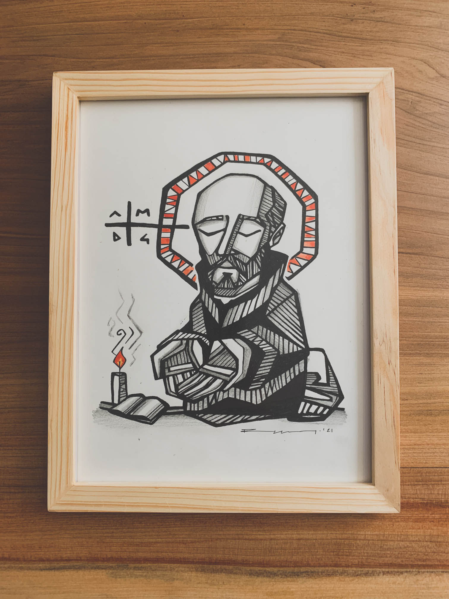 San Ignacio de Loyola / Dibujo a tinta / pequeño formato