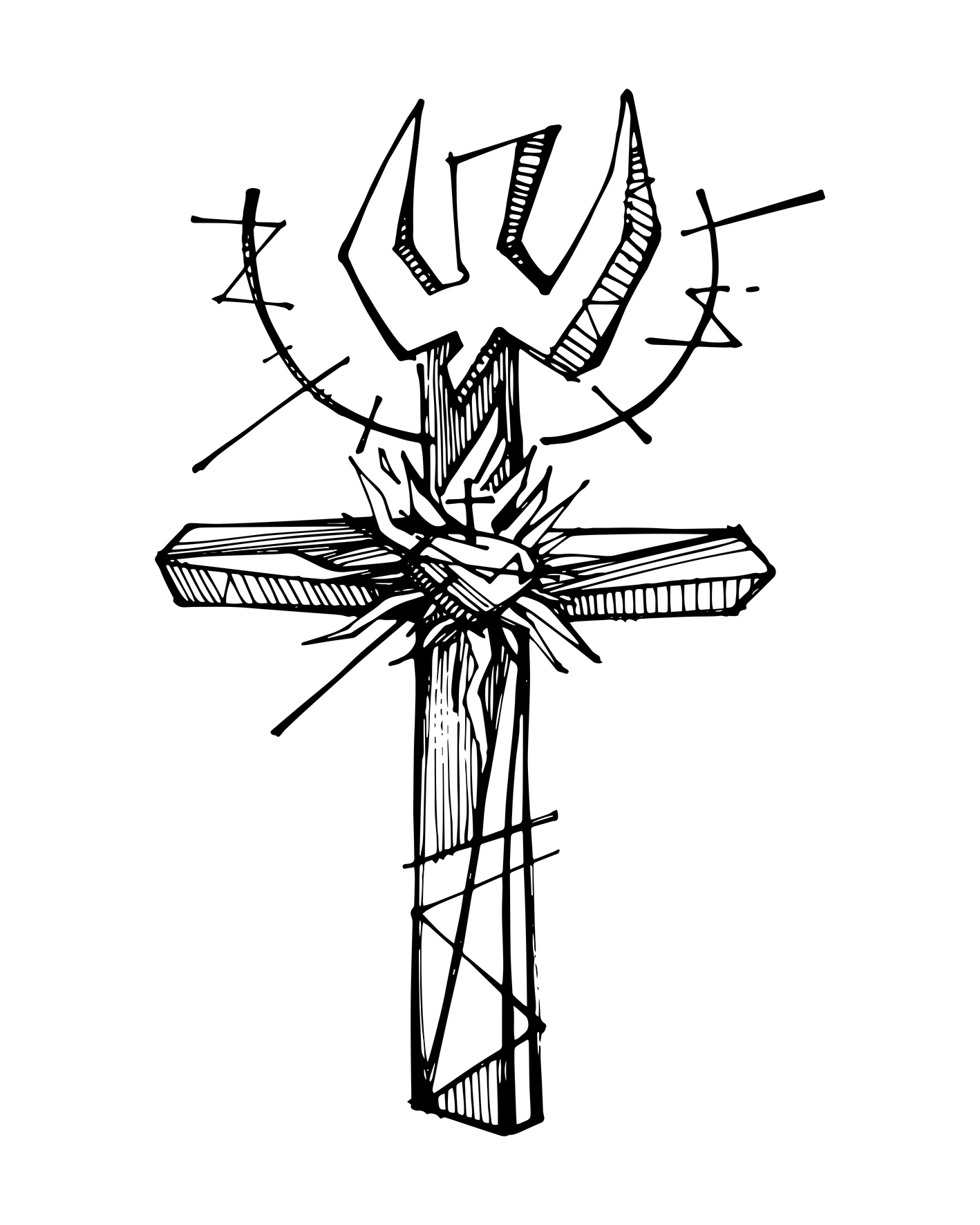 Cruz del Apostolado dibujo / Cross of the Apostolate drawing