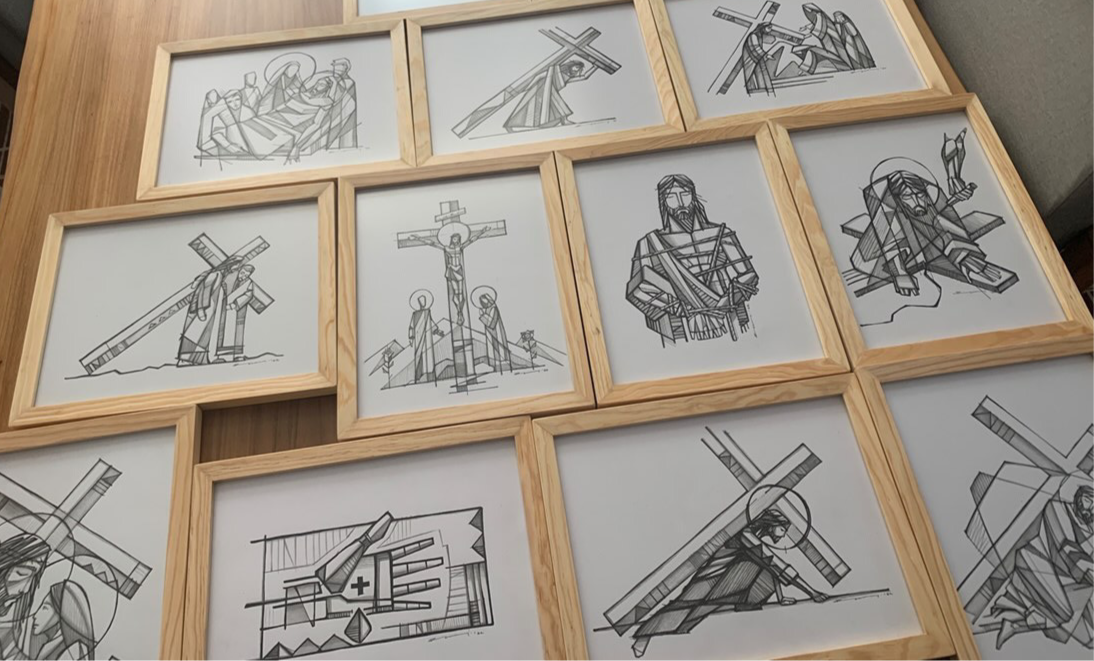 Via Crucis / 14 dibujos