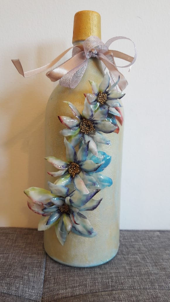 Thumbnail: Decoupage -Flower Pot / Bottles