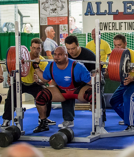 Dean Bowring attempts the heaviest Benchpress of the 2012 GBPF Four Nations Championship