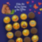 "Chocolates con emojis divertidos de Quiero Chocolate Uruguay para el Día de las Niñas y los Niños – medallones de chocolate