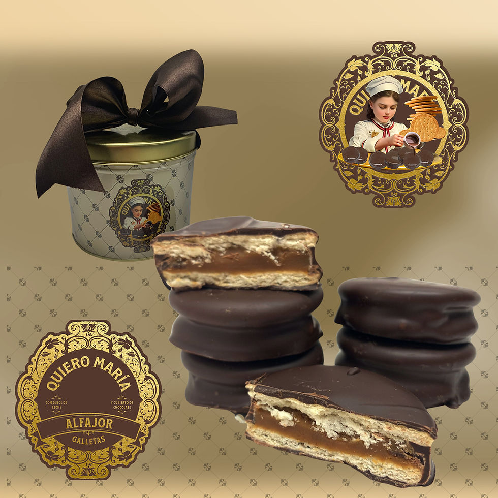 Miniatura: Alfajor Quiero María con Dulce de Leche y Chocolate Belga Semi Amargo