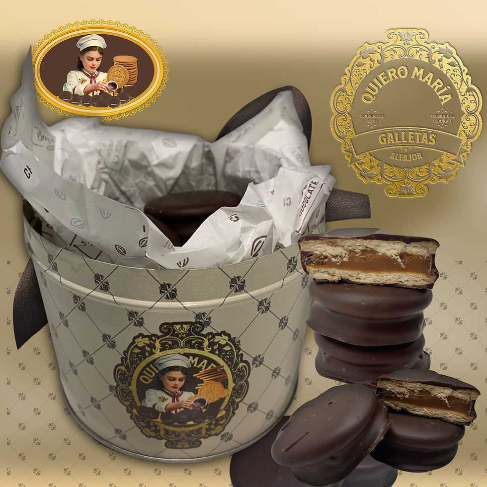 Miniatura: Alfajor Quiero María con Dulce de Leche y Chocolate Belga Semi Amargo