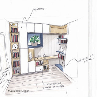 Dessin - Bibliothèque LucieZalayDesign