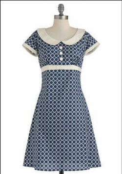 1960's Blue and White Mini dress