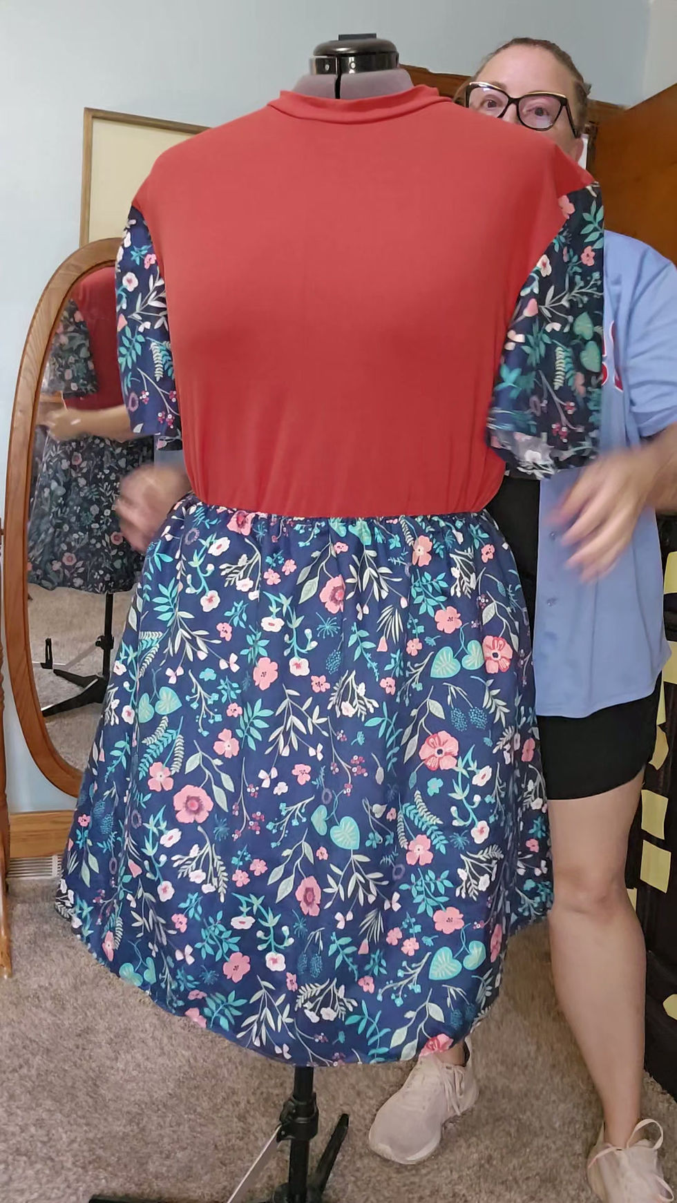 Thumbnail: Handmade Floral Matching Set (Size 14)