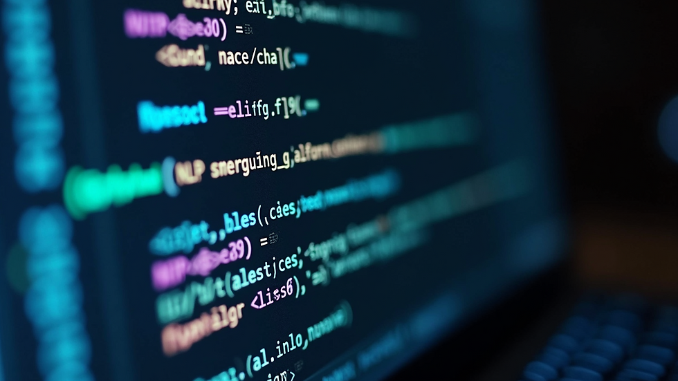 Close-up view of a computer screen showing code for NLP algorithms