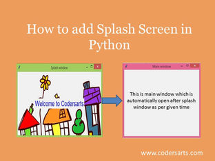 How to add Splash Screen in Python Tkinter - Codersarts