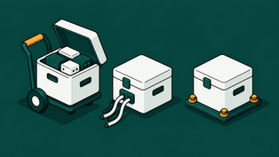 Isometric Utility Boxes in Teal