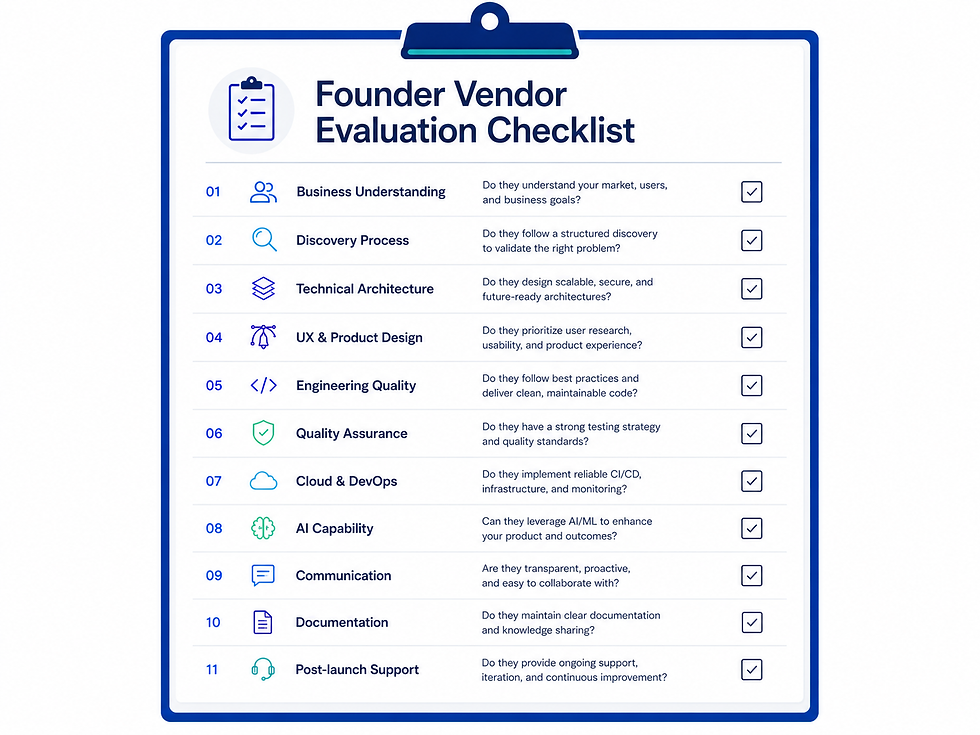 Founder vendor evaluation checklist