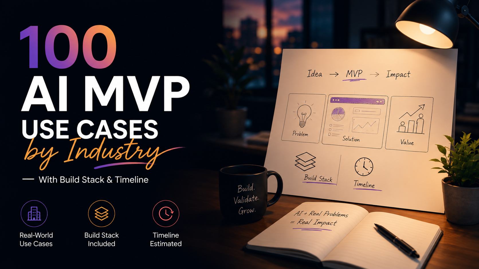 100 AI MVP Use Cases by Industry (2026) — With Build Stack & Timeline