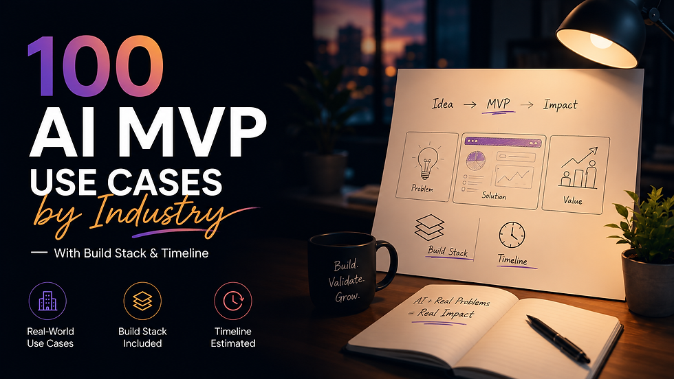 100 AI MVP Use Cases by Industry (2026) — With Build Stack & Timeline