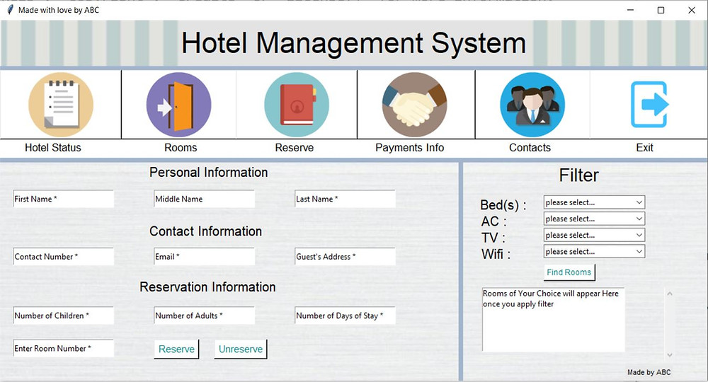 Hotel Management App Using Tkinter - Codersarts