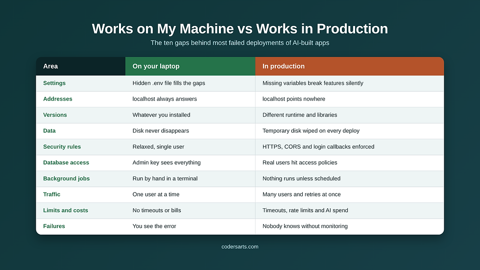 App Works Locally but Not in Production? Fixes | Codersarts