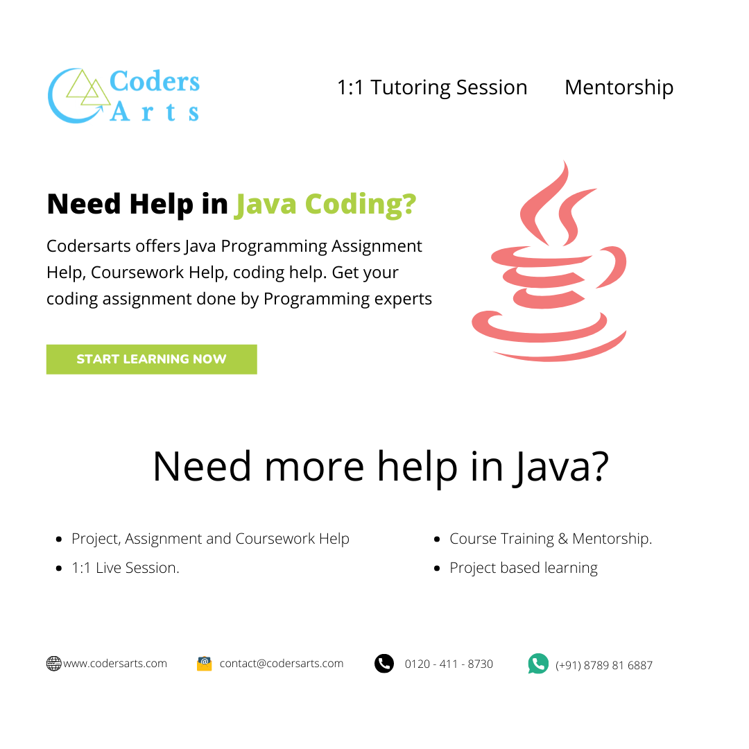 Java Coding Help | Coding Help | Codersarts