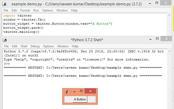 what is button in tkinter?