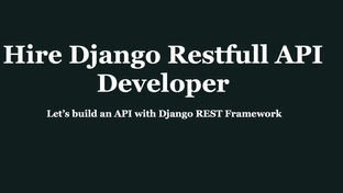 Looking for API Developer 