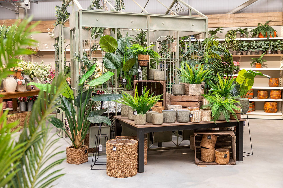 Plantpot sales area in a garden centre