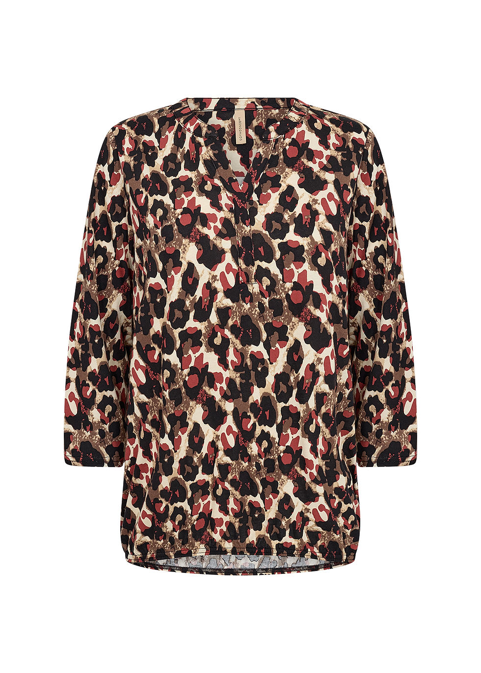Thumbnail: Roestbruin blouse / t-shirt met luipaardprint Soyaconcept