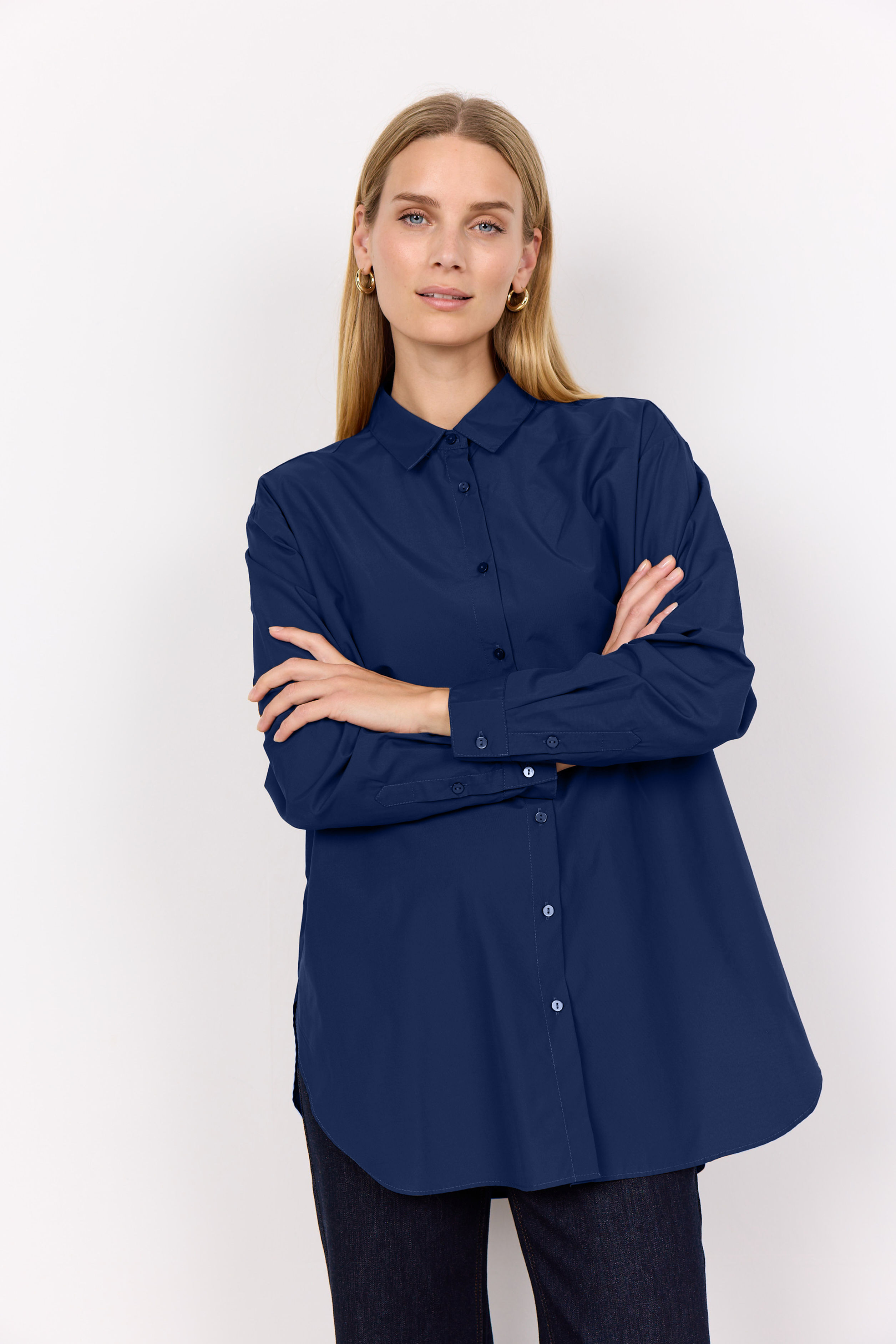 Donkerblauwe oversized blouse Soyaconcept