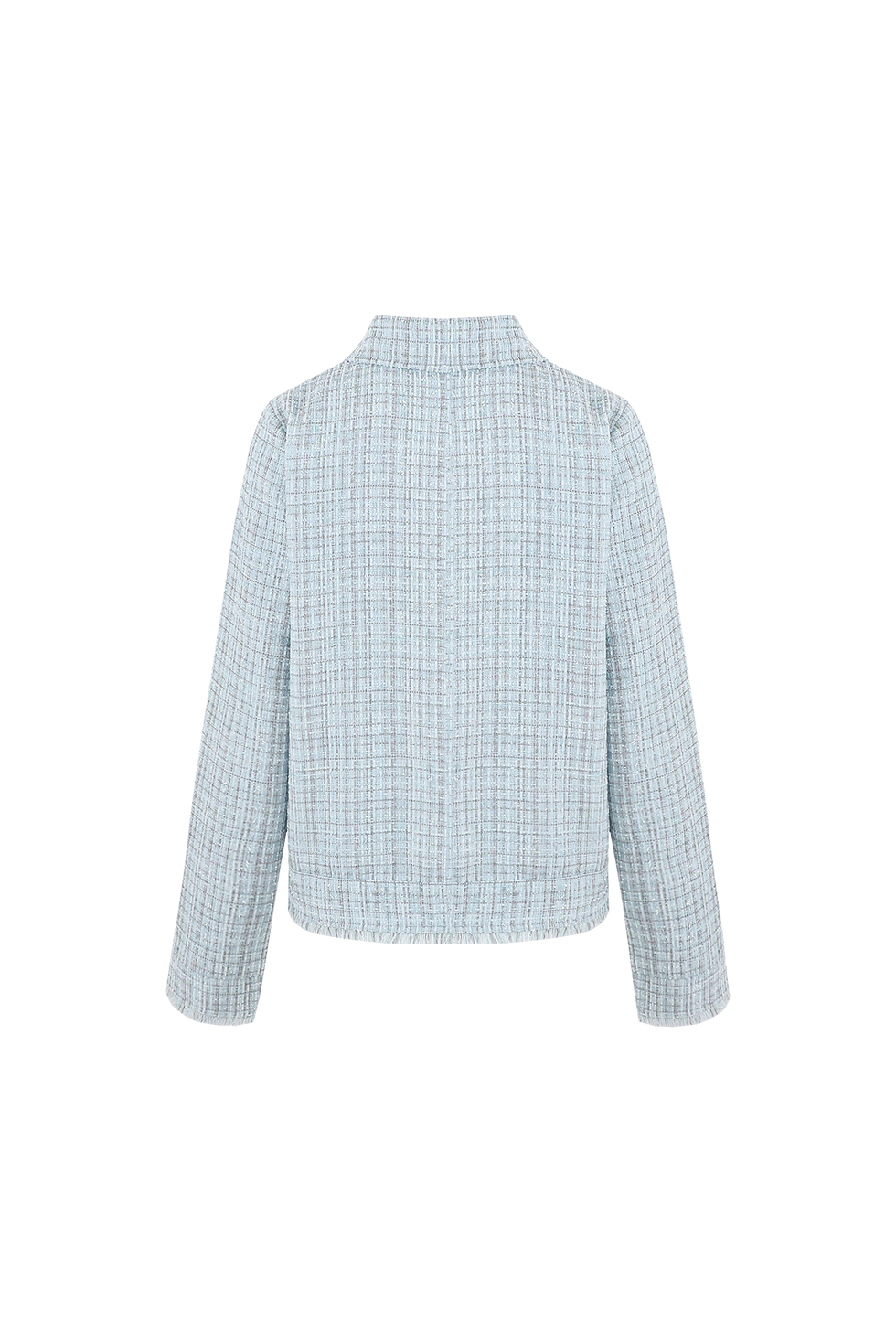 Thumbnail: Lichtblauwe jacket met geruite print C&S The Label