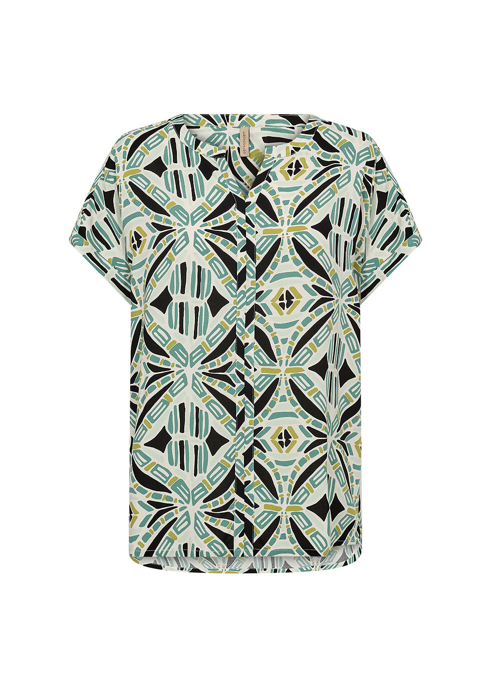 Thumbnail: Groene blouse met geometrische print Soyaconcept