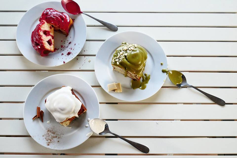 vegan cinnamon buns at Mansfield Park's vegan café