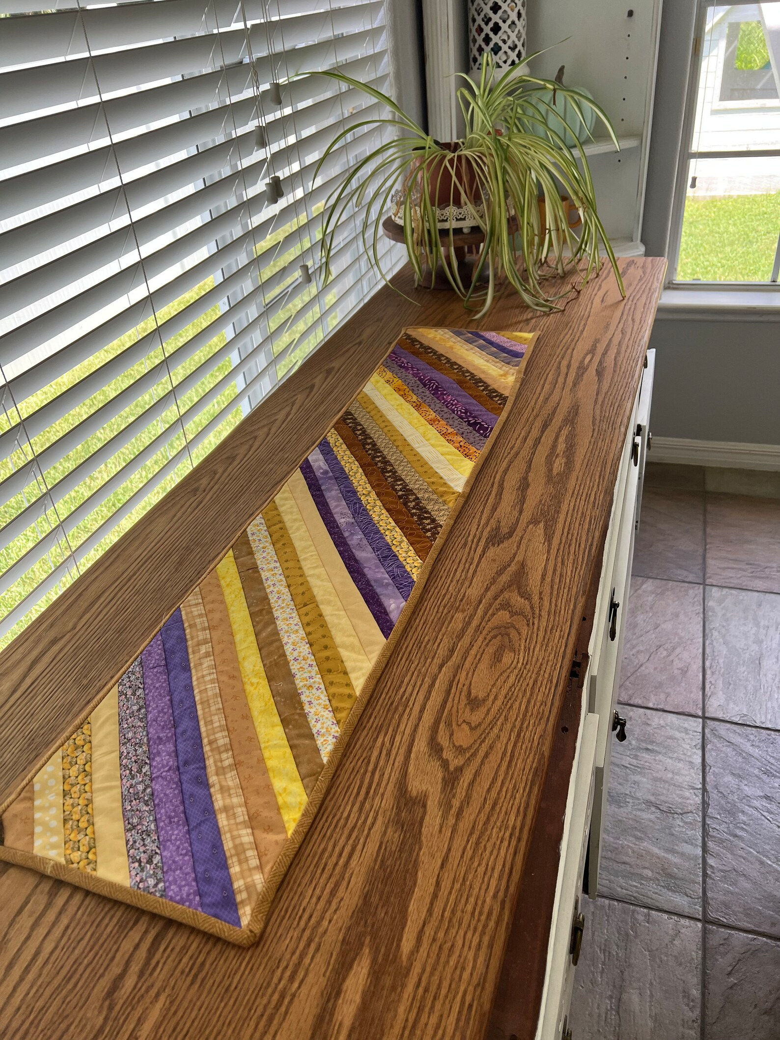 Quilted Table Runner, 10 x 43 Inches