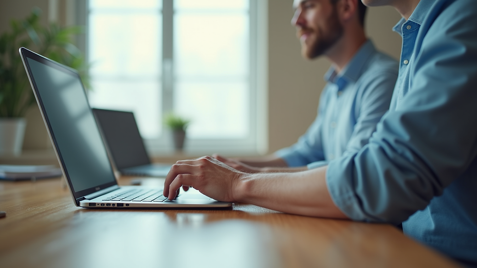 Vue en plongée d'un devis de nettoyage professionnel sur un bureau avec un ordinateur portable
