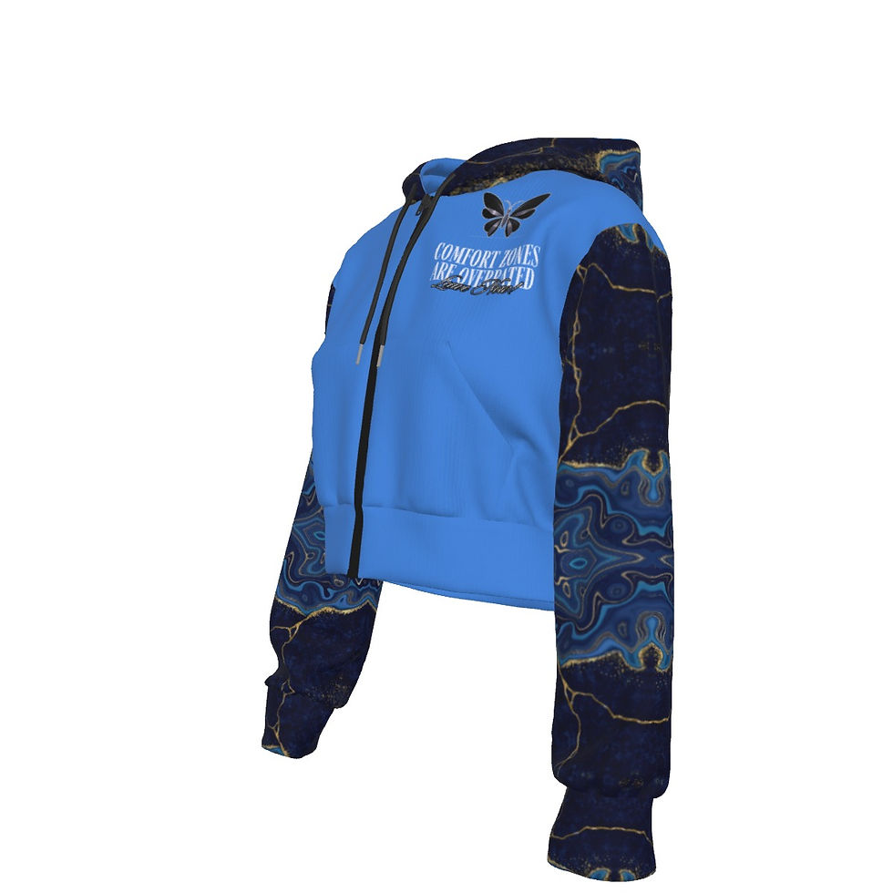 Thumbnail: All-Over Print Women's Crop Top Hoodie With Zipper Closure