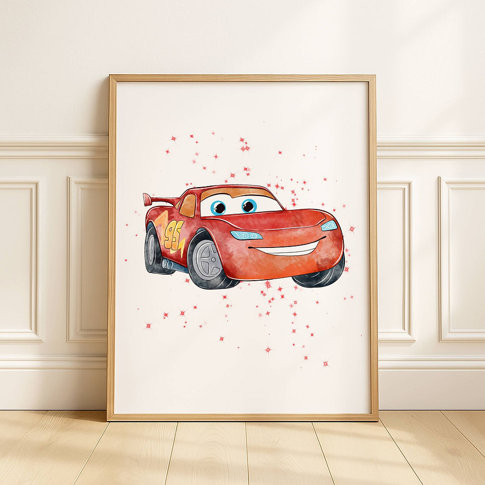 Thumbnail: Custom Lighting McQueen Set of 3 Nursery Wall Art Prints