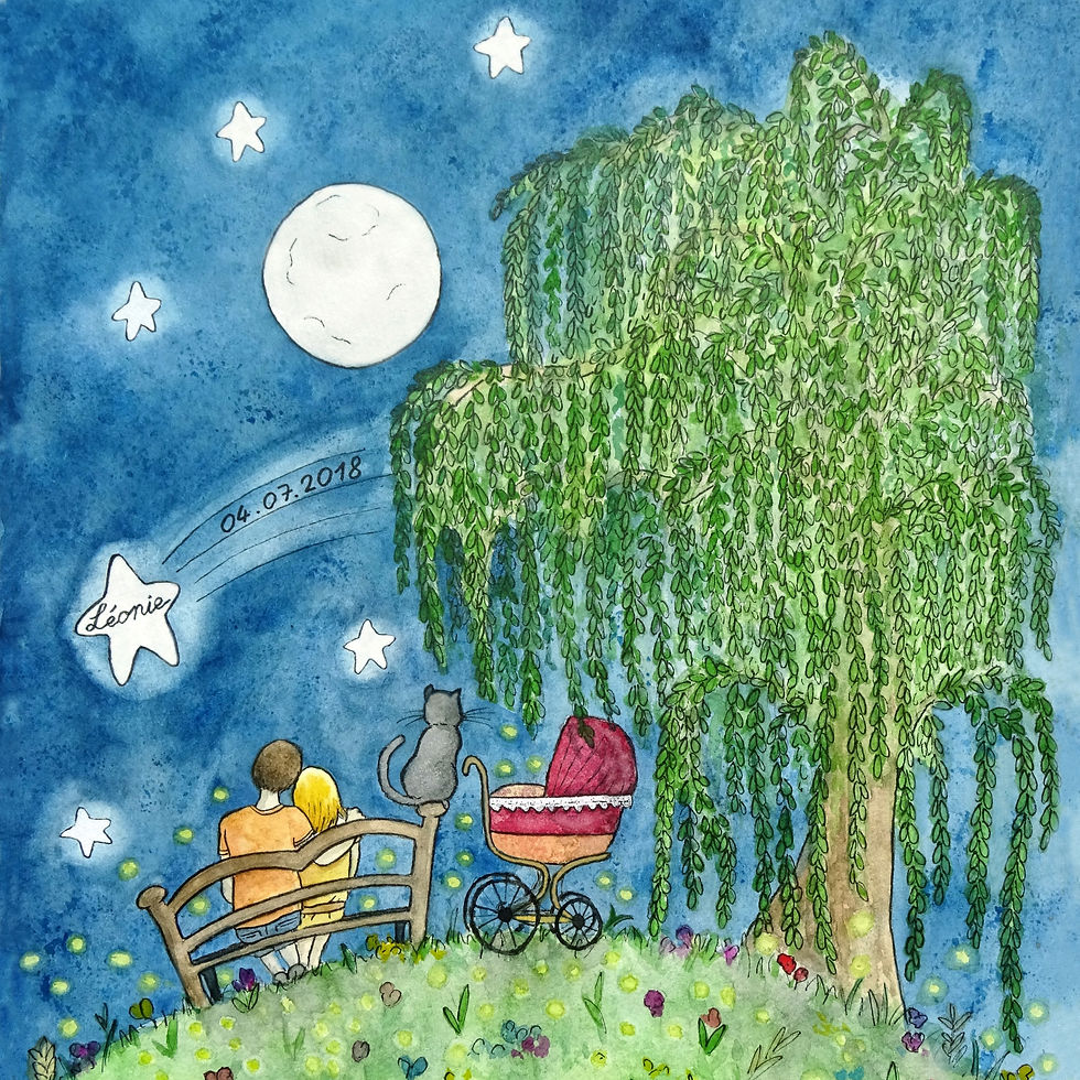Etoile filante et saule pleureur