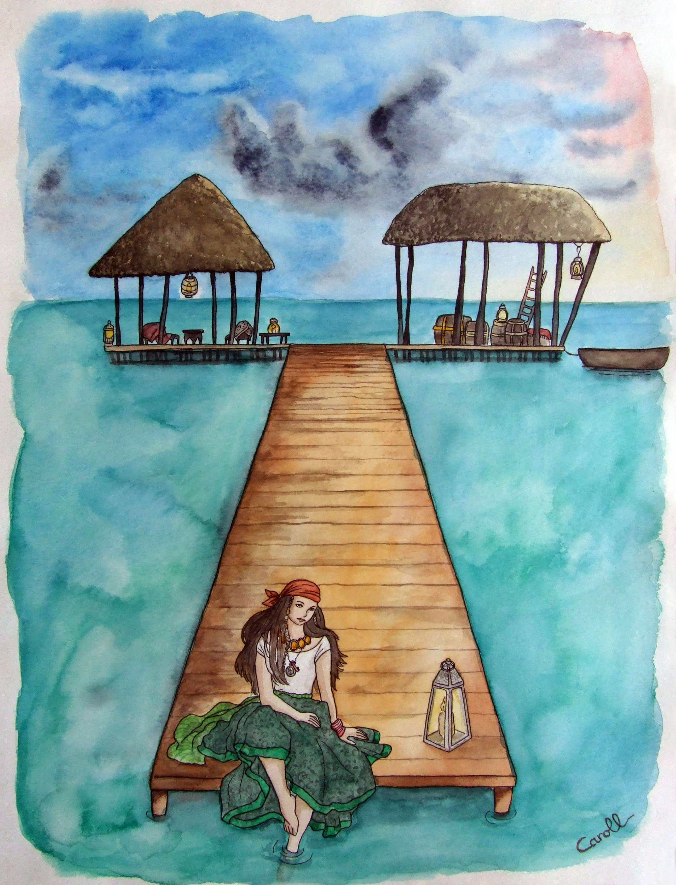 Reproduction aquarelle - La retraite de la Capitaine