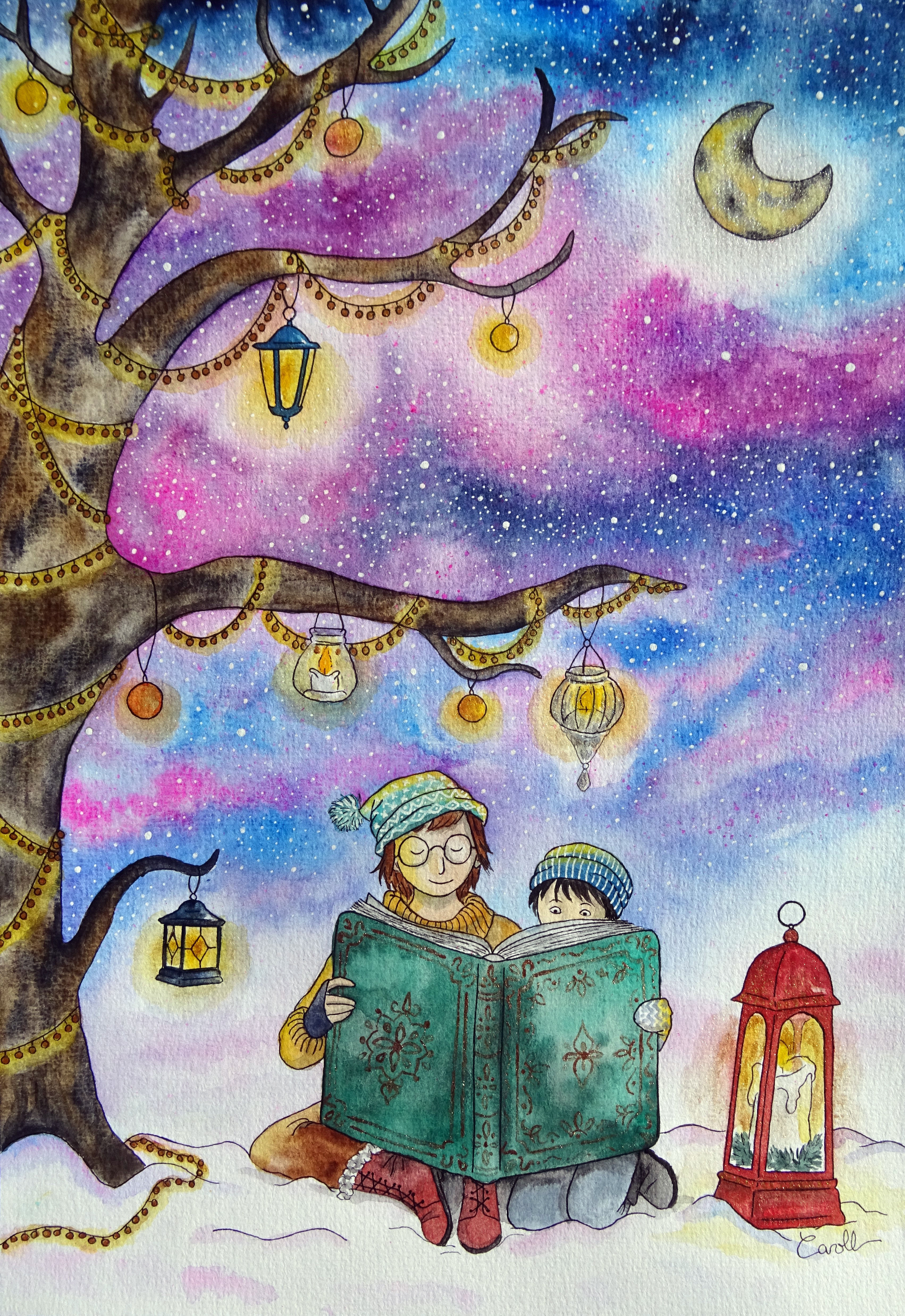 Reproduction aquarelle - Lecture magique