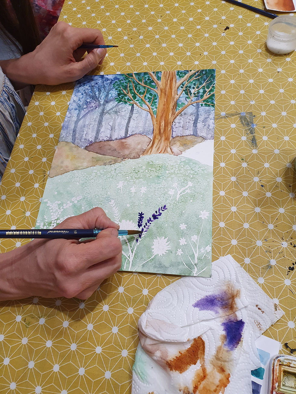 Miniature : Bon cadeau soirée aquarelle et tapas ou goûter créatif