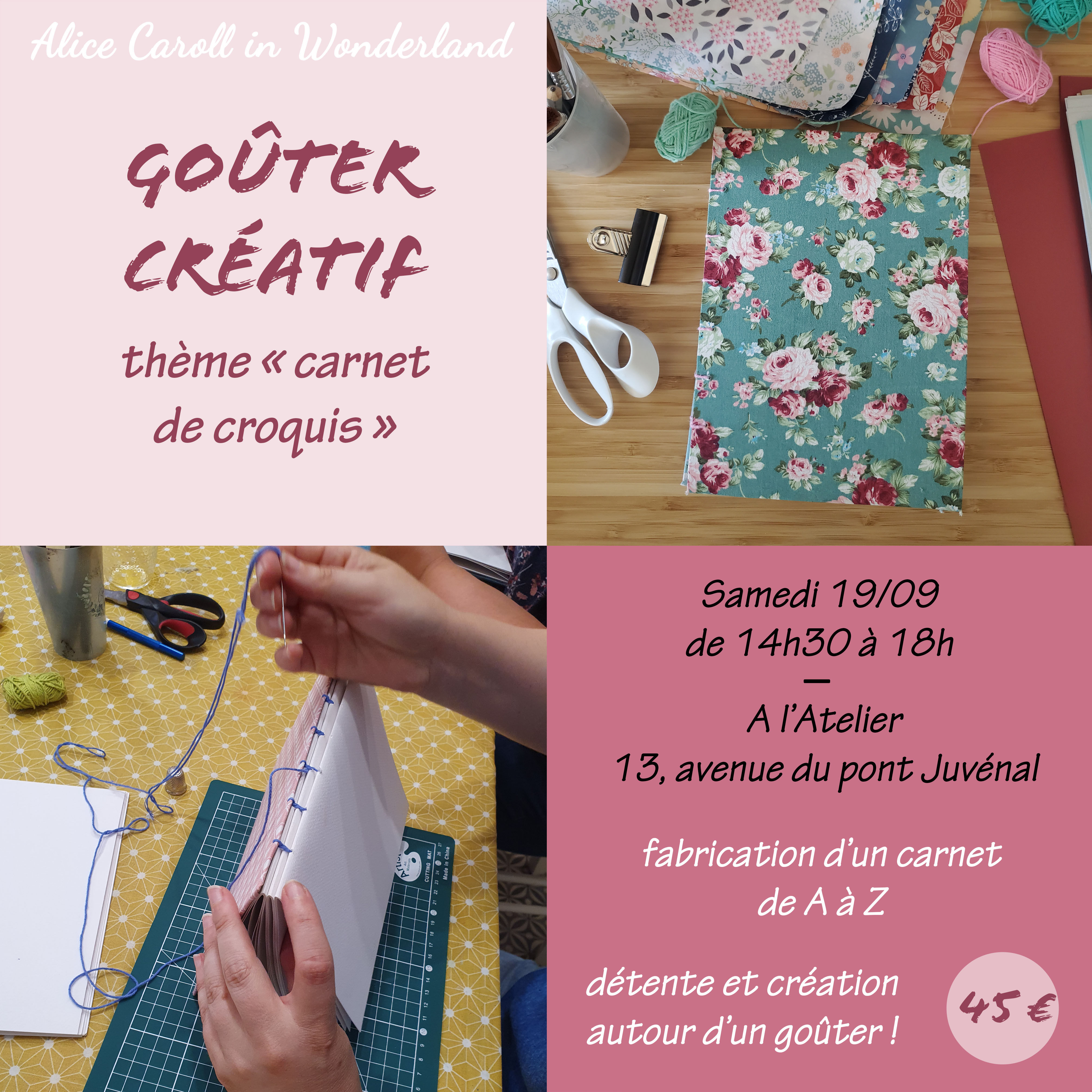 Goûter créatif - carnet de croquis