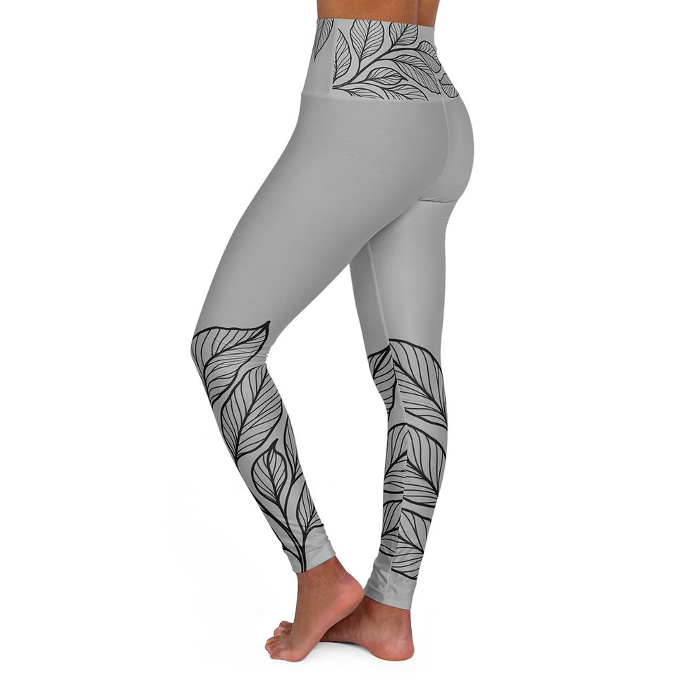 Thumbnail: Black Sands Botanical Yoga Leggings - Light Grey