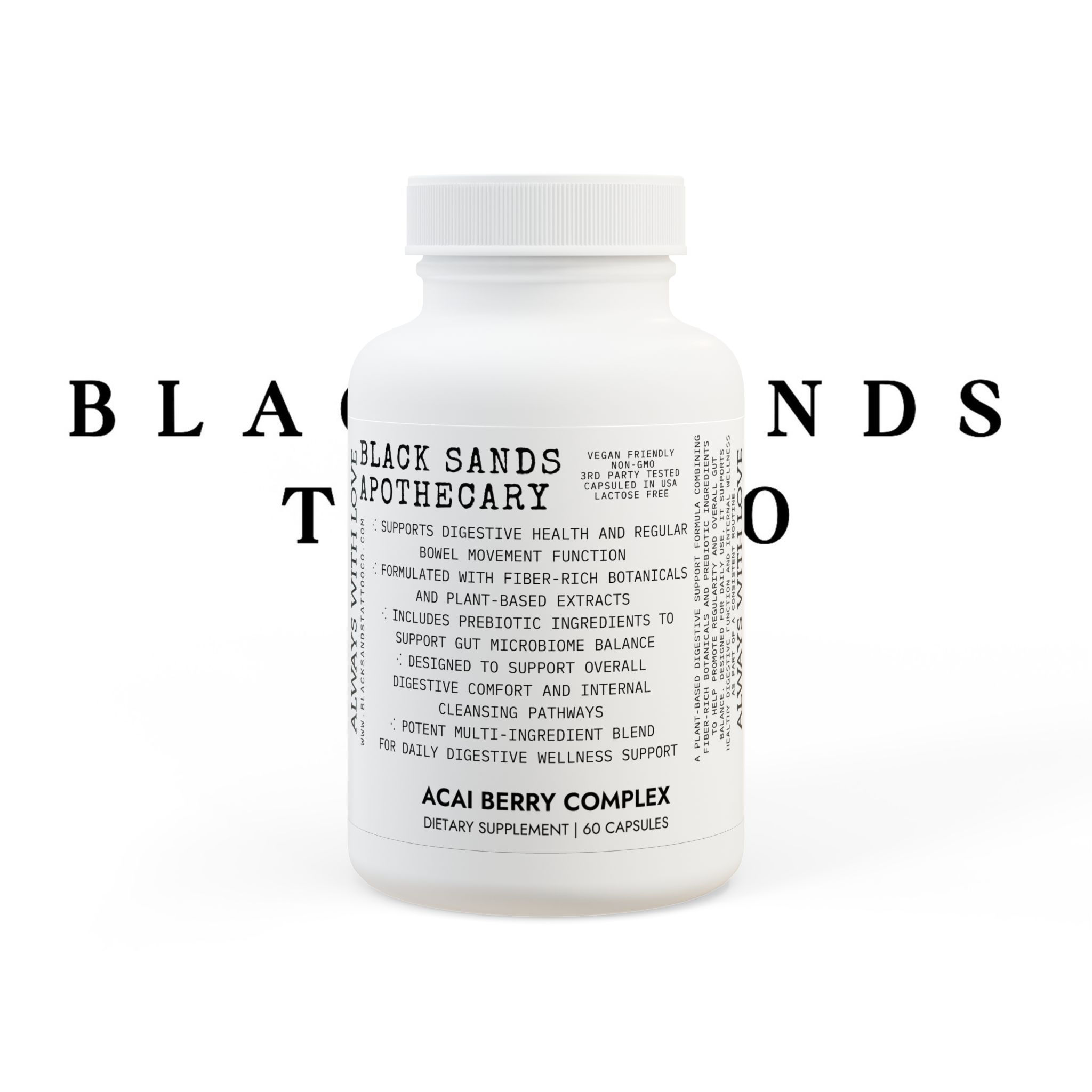 Black Sands Non-Gmo/Vegan Acai Berry Complex Supplement (60 Capsules)