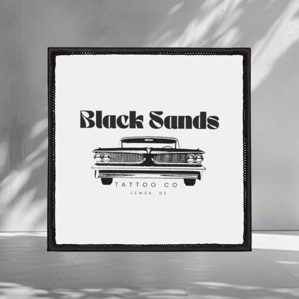 Thumbnail: Black Sands 1962 Grand Prix Classic Car Square Iron-On Patch
