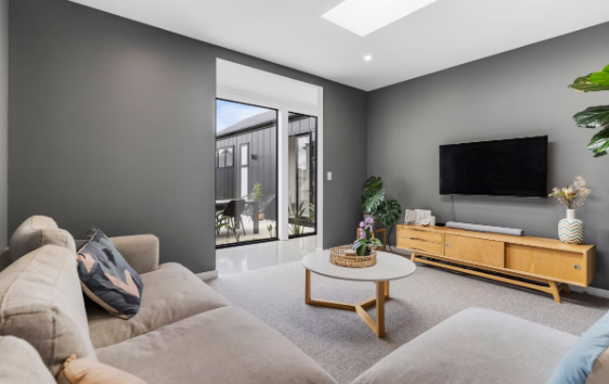 This room was designed as a flexible space, set up as a Media Room but could easily be changed as circumstances changed.