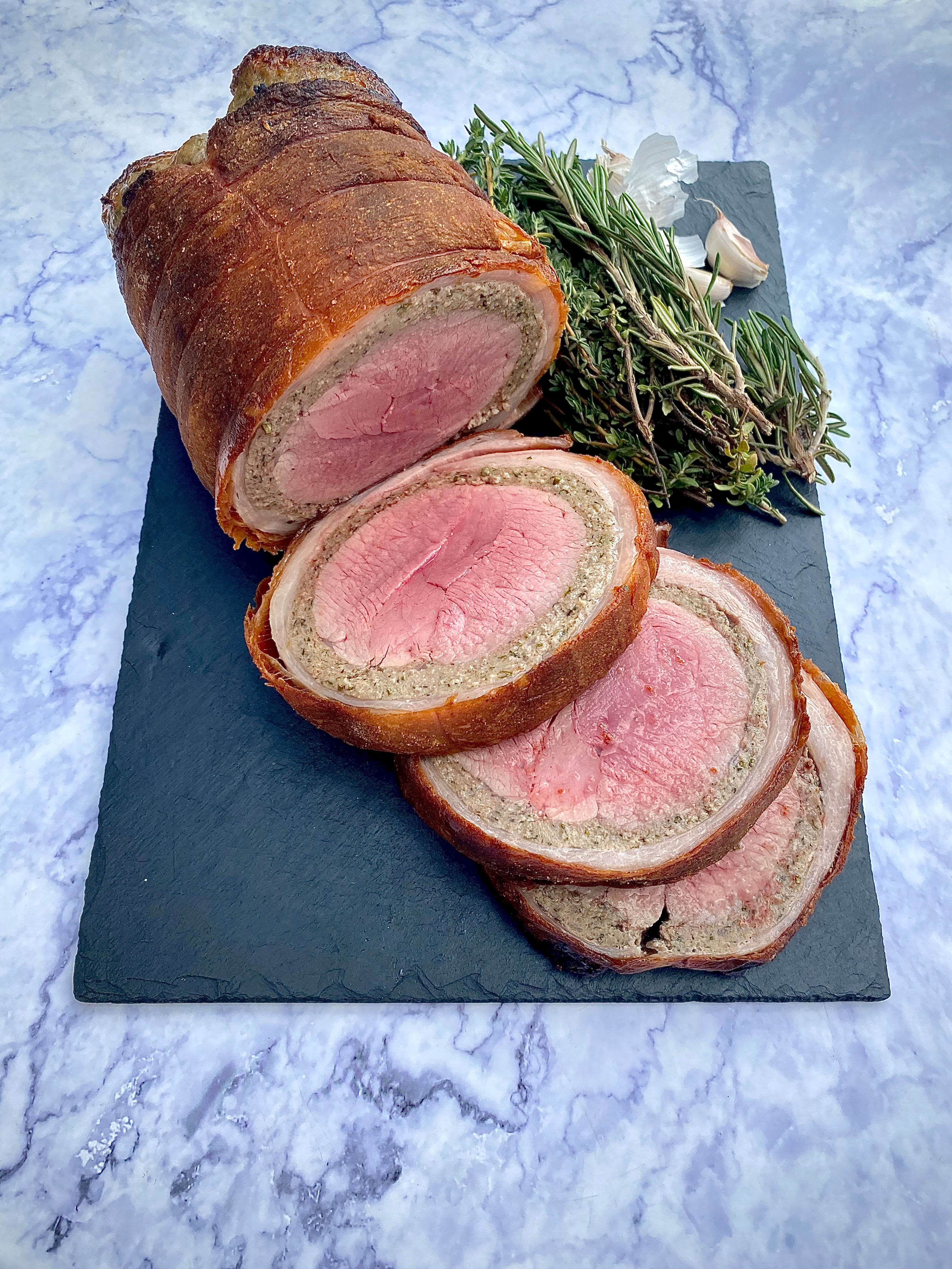 Stuffed Saddle of Lamb