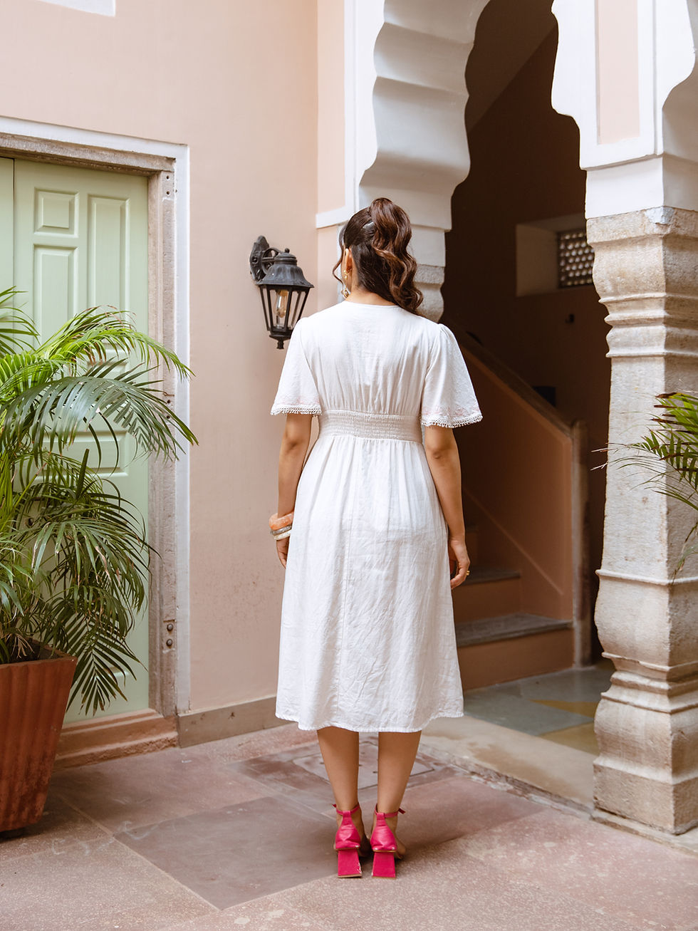 Thumbnail: Aadews Levi White Embroidery Dress