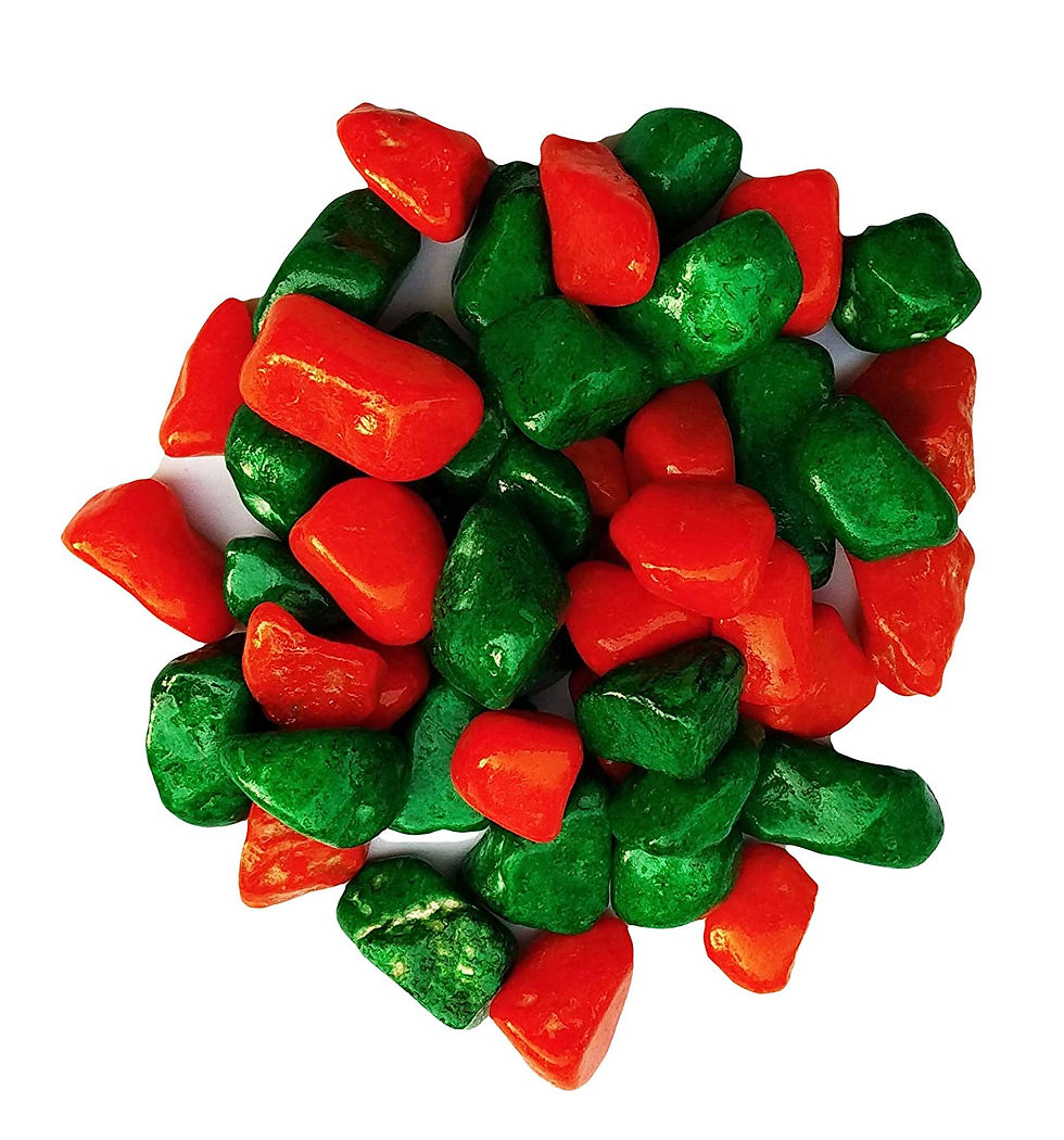 Krishna 10KG Green With Red Color B-Size Pebbles 15 To 25 MM