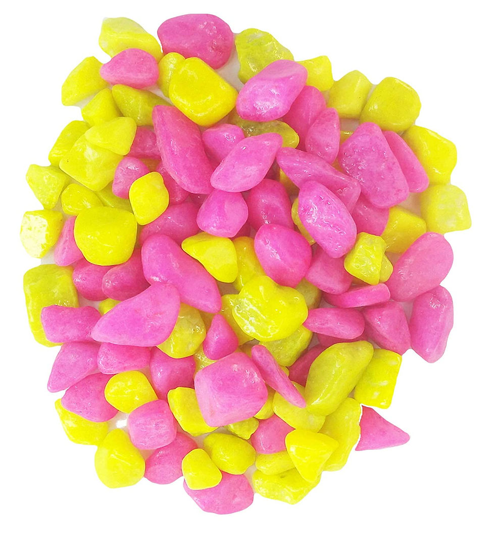 Krishna 10KG Pink With Yellow Color B-Size Pebbles 15 To 25 MM
