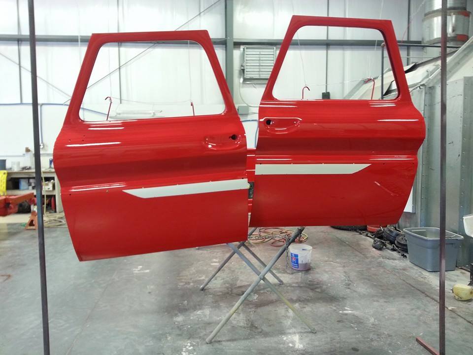 The door are painted