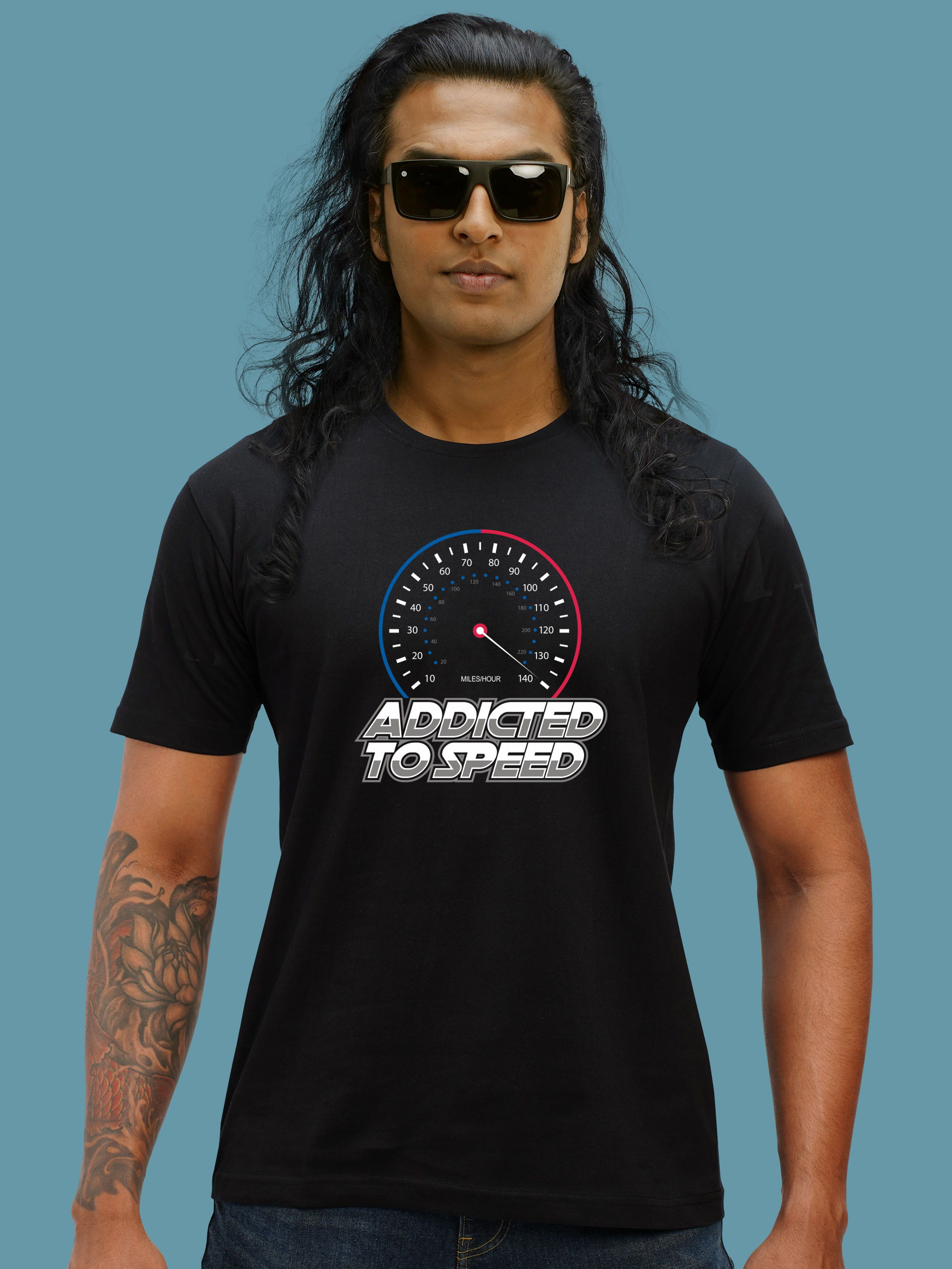 ADDICTED TO SPEED BIKER T-SHIRT